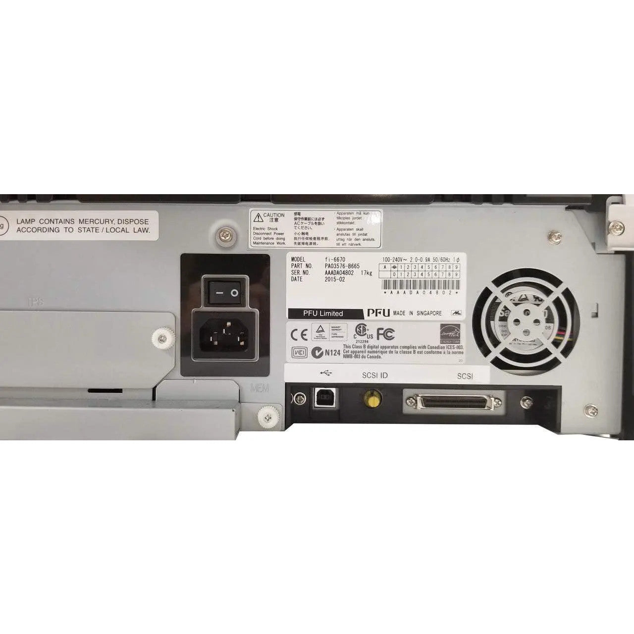 FUJITSU FI-6670 HIGH SPEED AUTO DUPLEX A3 WORKGROUP DOCUMENT SCANNER / NO TRAYS       - GOOD - REFURBISHED