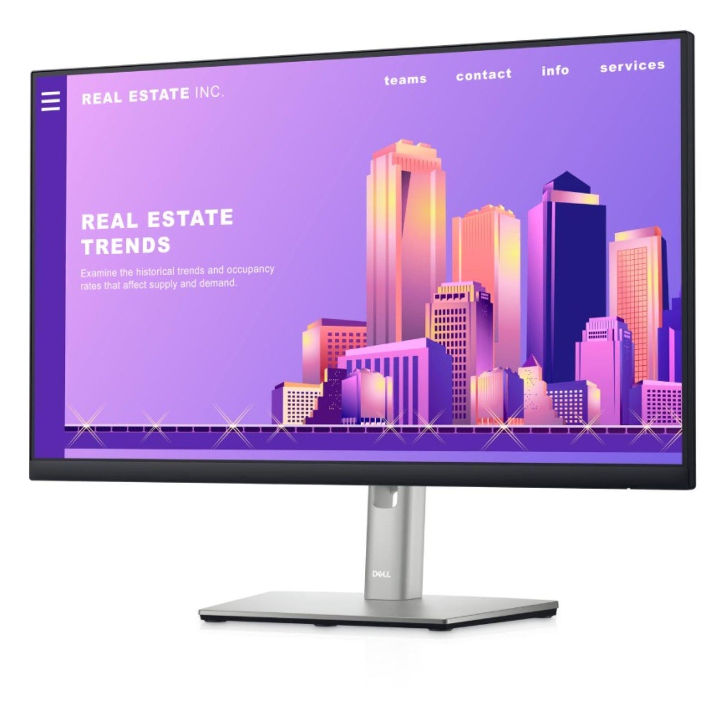 DELL P2422H 24" IPS LED MONITOR, FULL HD 1920X1080 DISPLAY, DP HDMI VGA USB PORTS, 5MS RESPONSE TIME    -  GOOD REFURBISHED