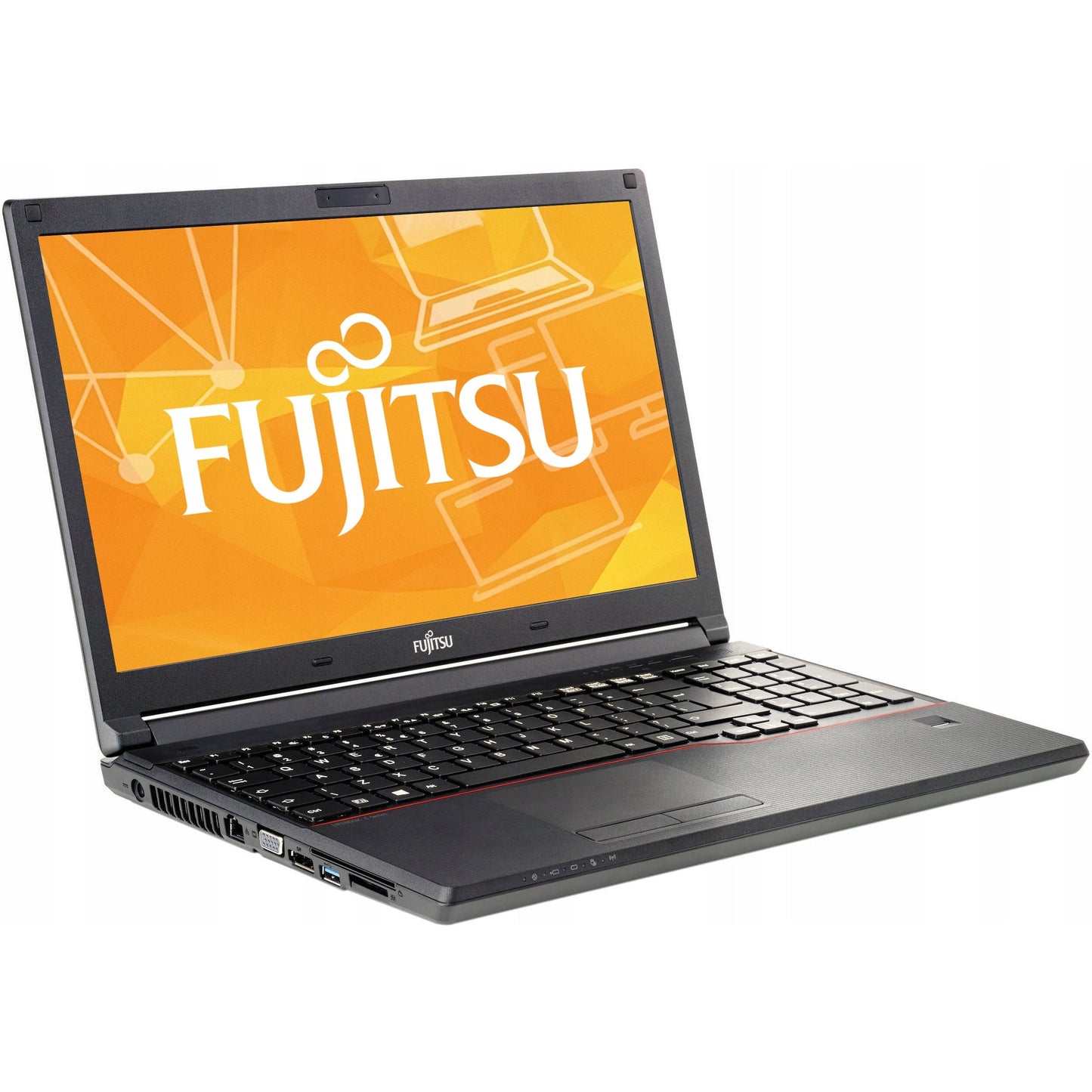 Fujitsu Lifebook E554 15" Windows 11 Laptop Intel I5 8GB RAM 128GB SSD HD Webcam, BT, Wifi, Optical Drive  - Very Good – Refurbished