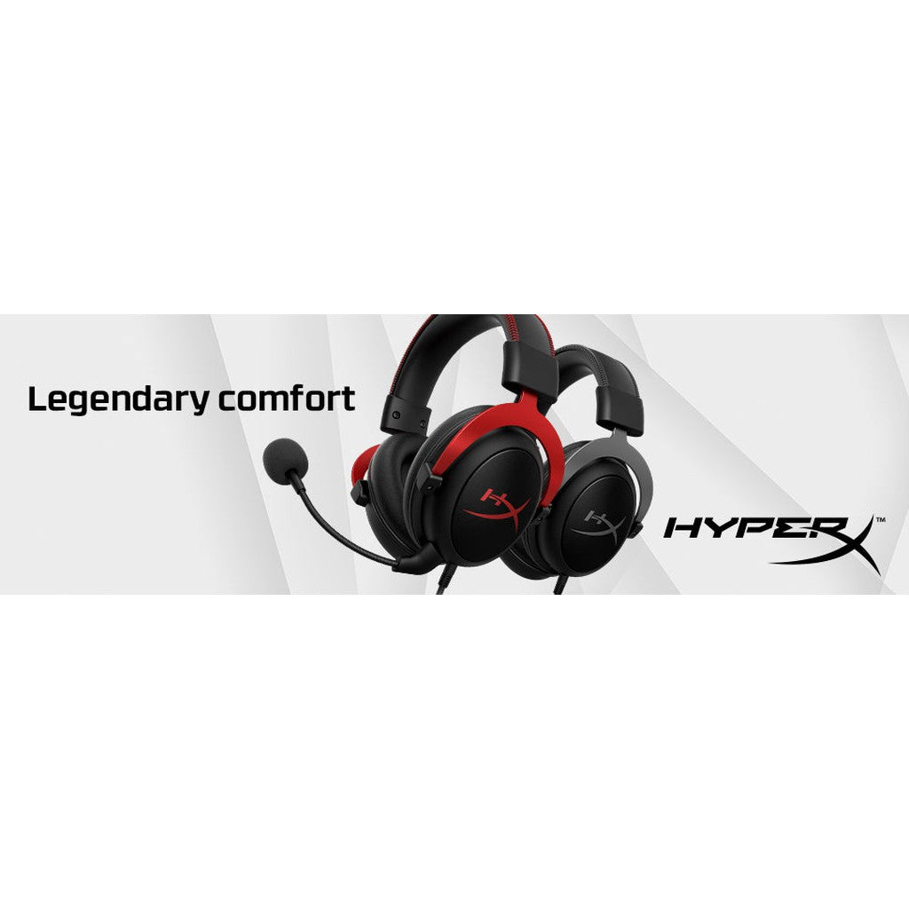 HyperX Cloud II Gaming Headset 7.1 Red Black 3.5mm Wired + Mic for Xbox PS5 PS4