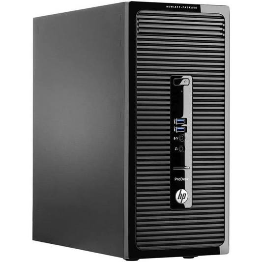 HP ProDesk 400 G3 MT Windows 11 Desktop PC Intel i5 8GB RAM 128GB SSD Tower DisplayPort VGA USB 3.0 USB 2.0 - Good Refurbished