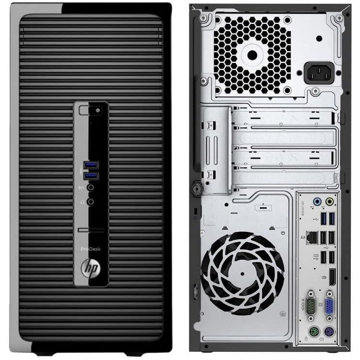 HP ProDesk 400 G3 MT Windows 11 Desktop PC Intel i5 8GB RAM 128GB SSD Tower DisplayPort VGA USB 3.0 USB 2.0 - Good Refurbished
