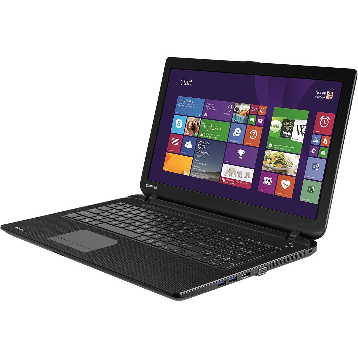 Toshiba Satellite Pro C50-B Windows 11 Laptop Intel Pentium 8GB RAM 500GB Storage 15" HD Webcam BT DVD - Good Refurbished