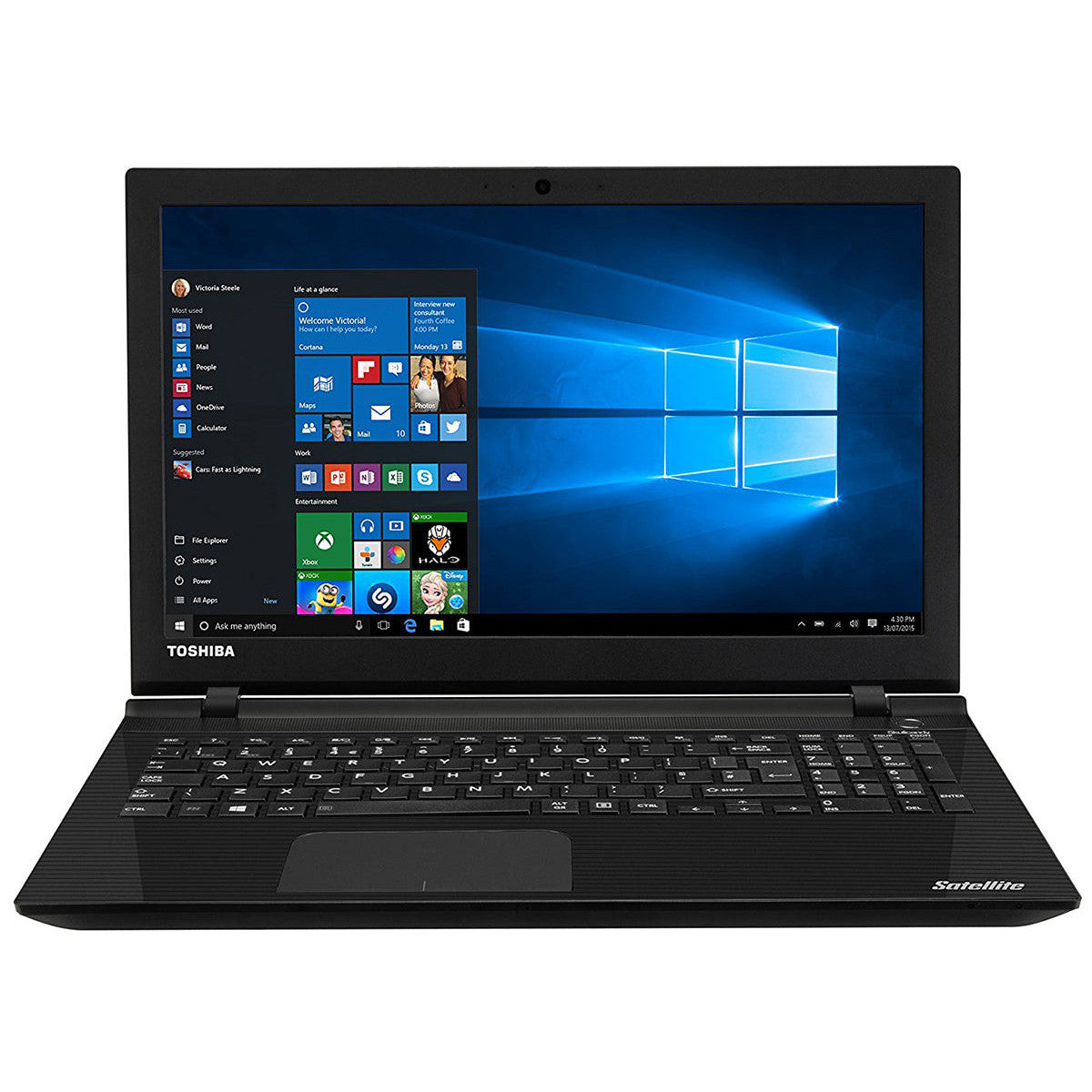 Toshiba Satellite L50-G-13F Windows 11 Laptop Intel I5 16GB RAM 256GB SSD 15" FHD Webcam, BT, Wifi - Very Good - Refurbished
